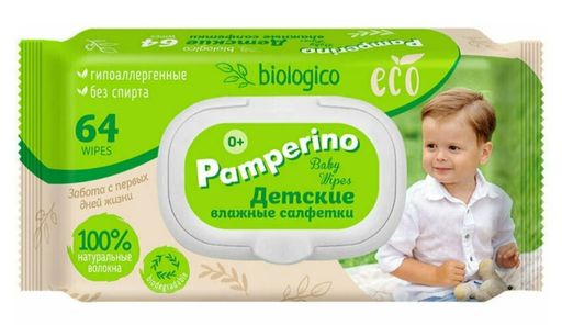 Pamperino Eco biologico Салфетки влажные детские, 64 шт.